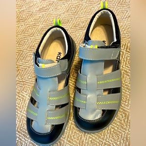 Grey and blue boys sandals by Kai , size 2Y